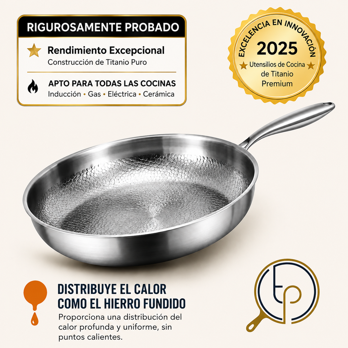 Sartén de titanio puro