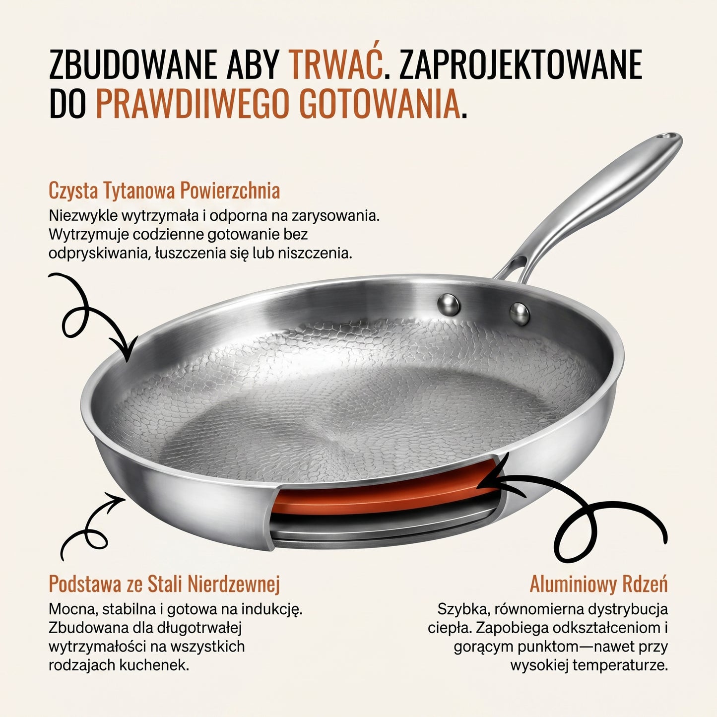 Patelnia z czystego tytanu