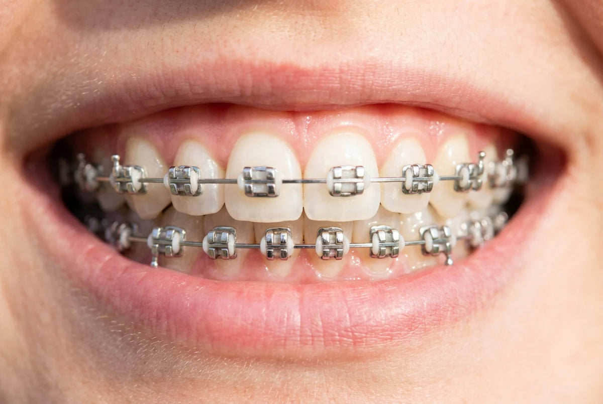 Healthy teeth with braces